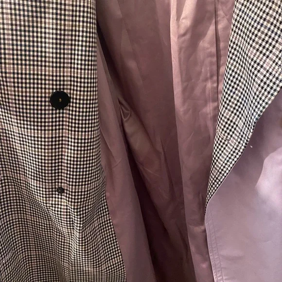 kate spade Lilac Trench Coat with Plaid Collar - Picture 4 of 12